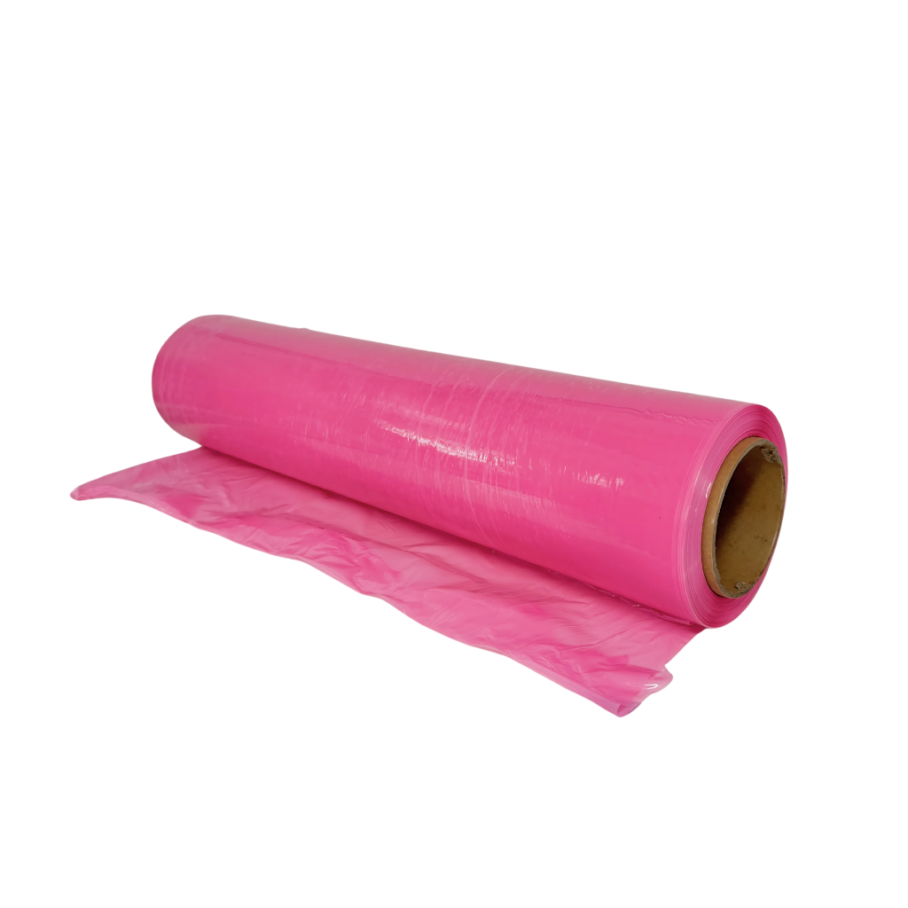 Pink Plastic Stretch Film Roll 21 in x 4.75 in roll