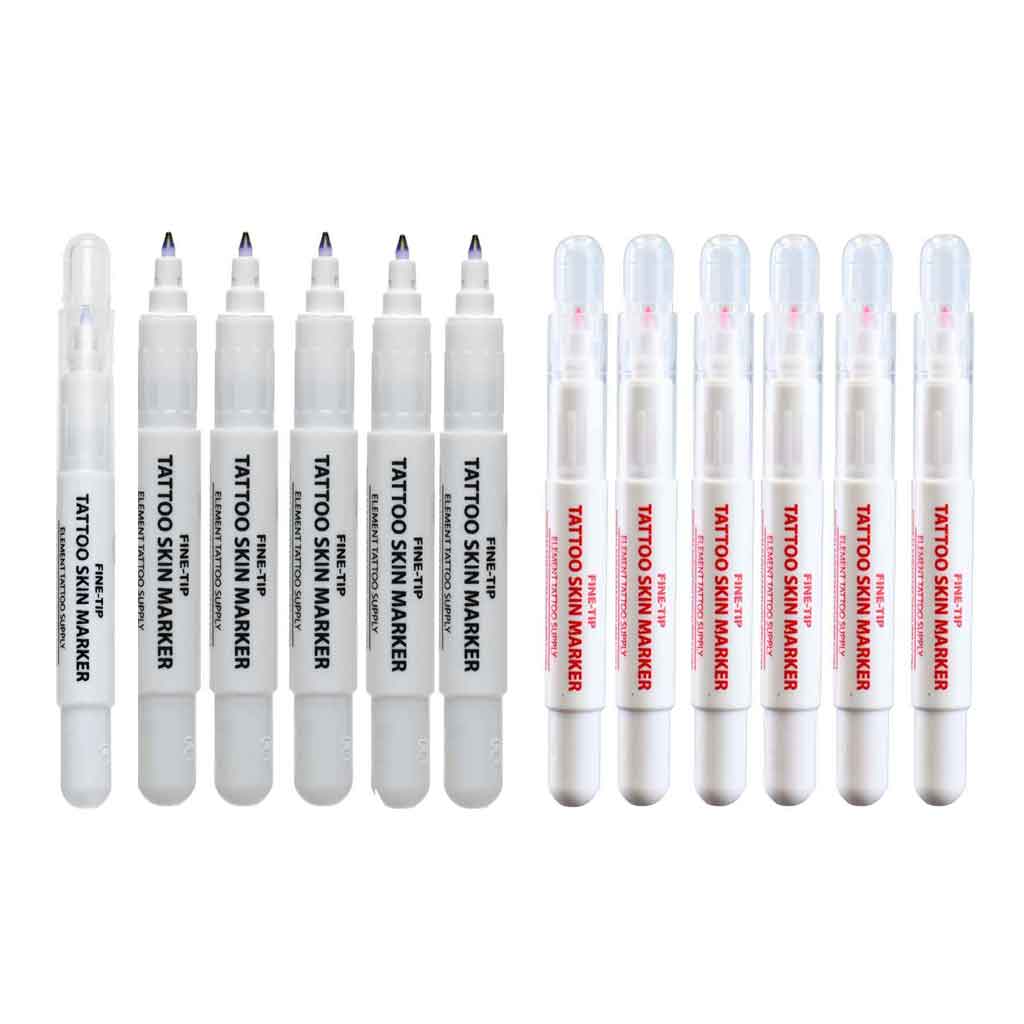 Tattoo Skin Markers Fine Tip 10pc Mixed Pack