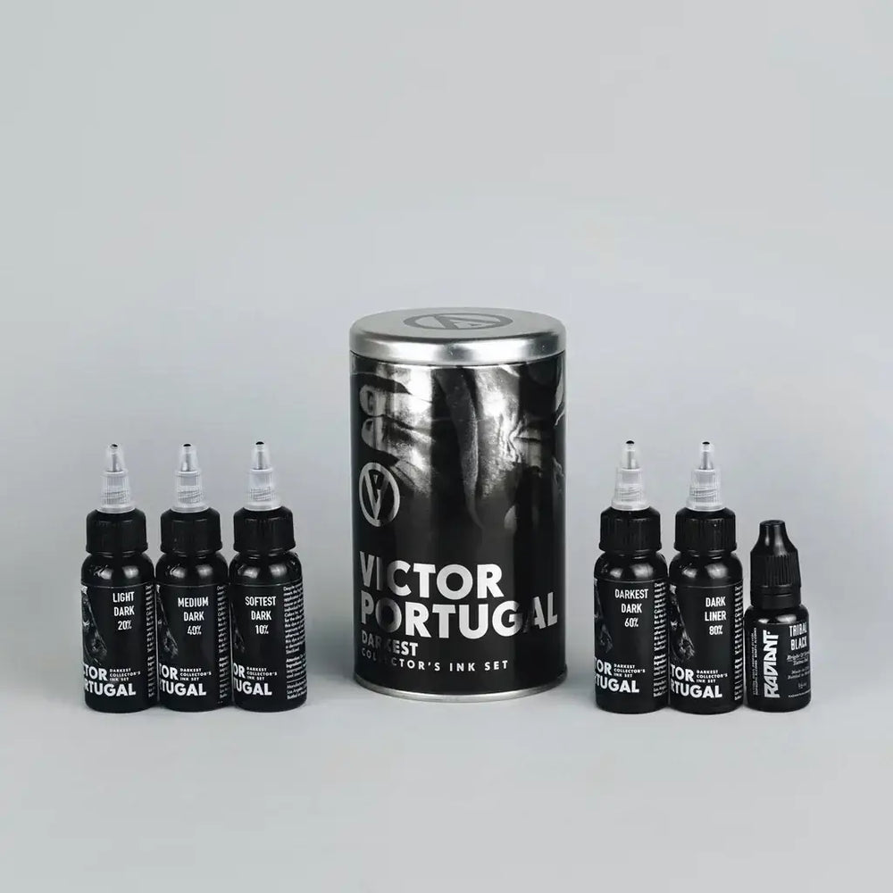 Victor Portugal Darkest 5-Tone Ink Set - Radiant Tattoo Ink