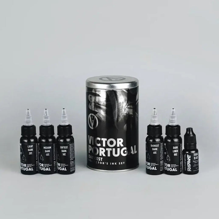 Victor Portugal Darkest 5-Tone Ink Set - Radiant Tattoo Ink
