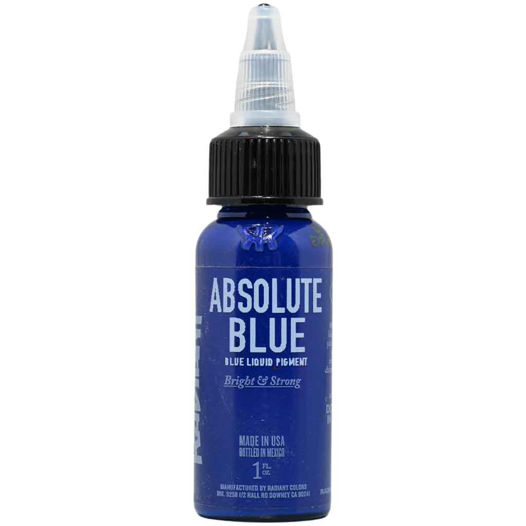 Front view of absolute blue Radiant Colors Tattoo Ink