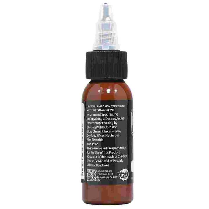 Side view label of Element brown Tattoo Ink