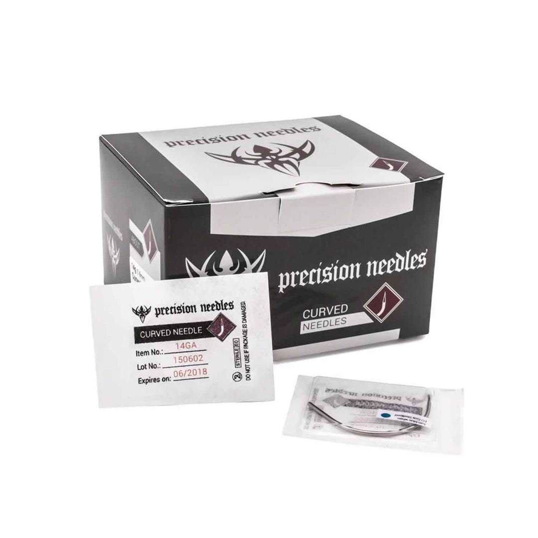 Curved Piercing Needles Sterilized Box of 50