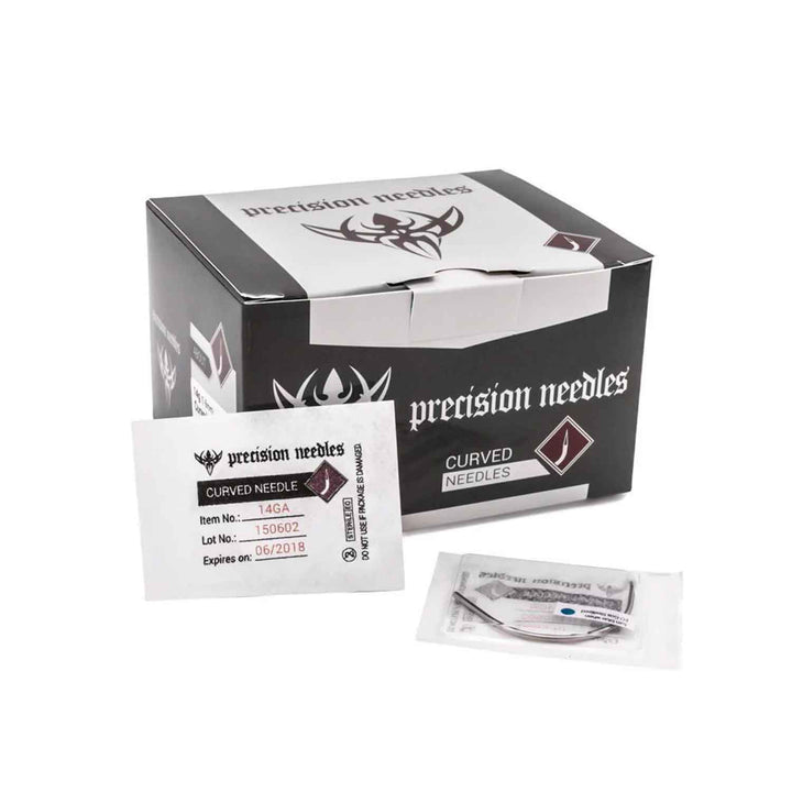 Curved Piercing Needles Sterilized Box of 50