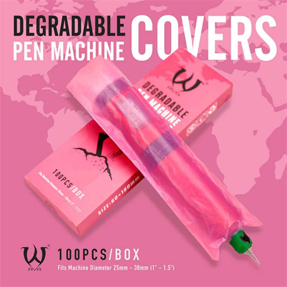 ECO-Friendly Pen Machine Covers Pink 60mm x 180mm 100 pcs