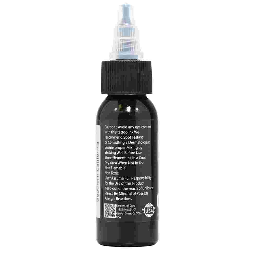 Side view label of Element black Tattoo Ink