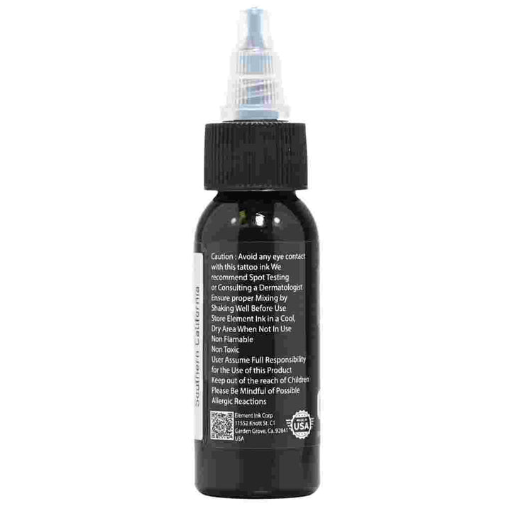 Side view label of Element black Tattoo Ink