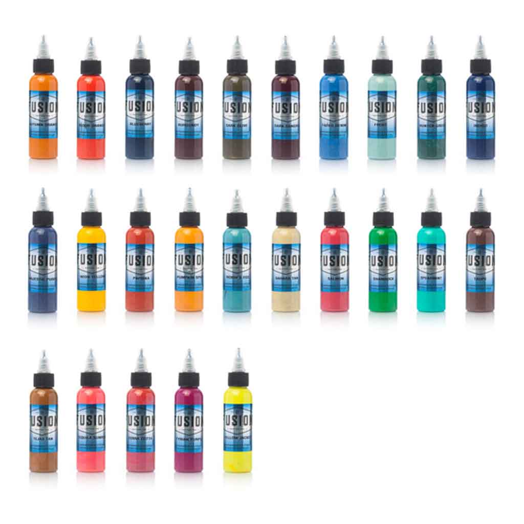 Fusion 25 Color Set, Fusion Tattoo Ink 1 oz