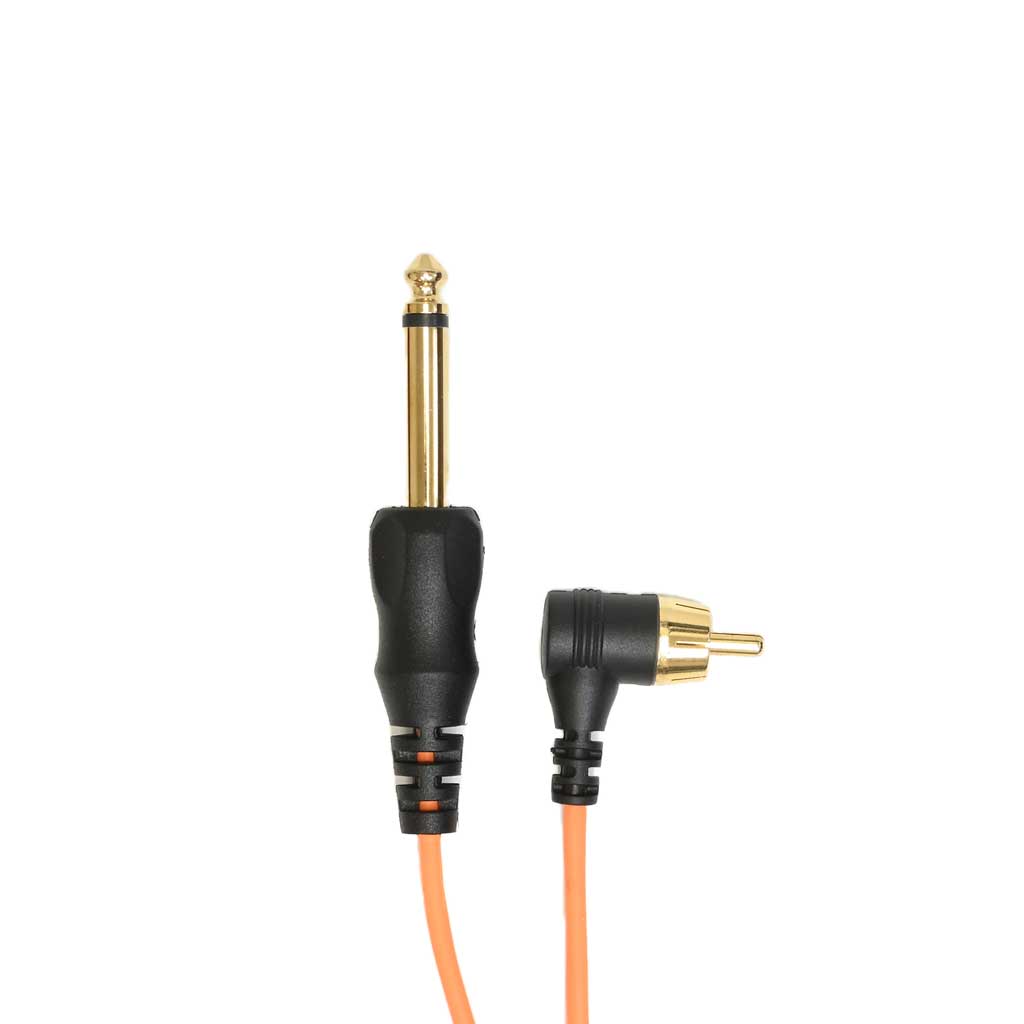 AVA RCA Cable for Tattoo Machine Angled 6 ft. Orange