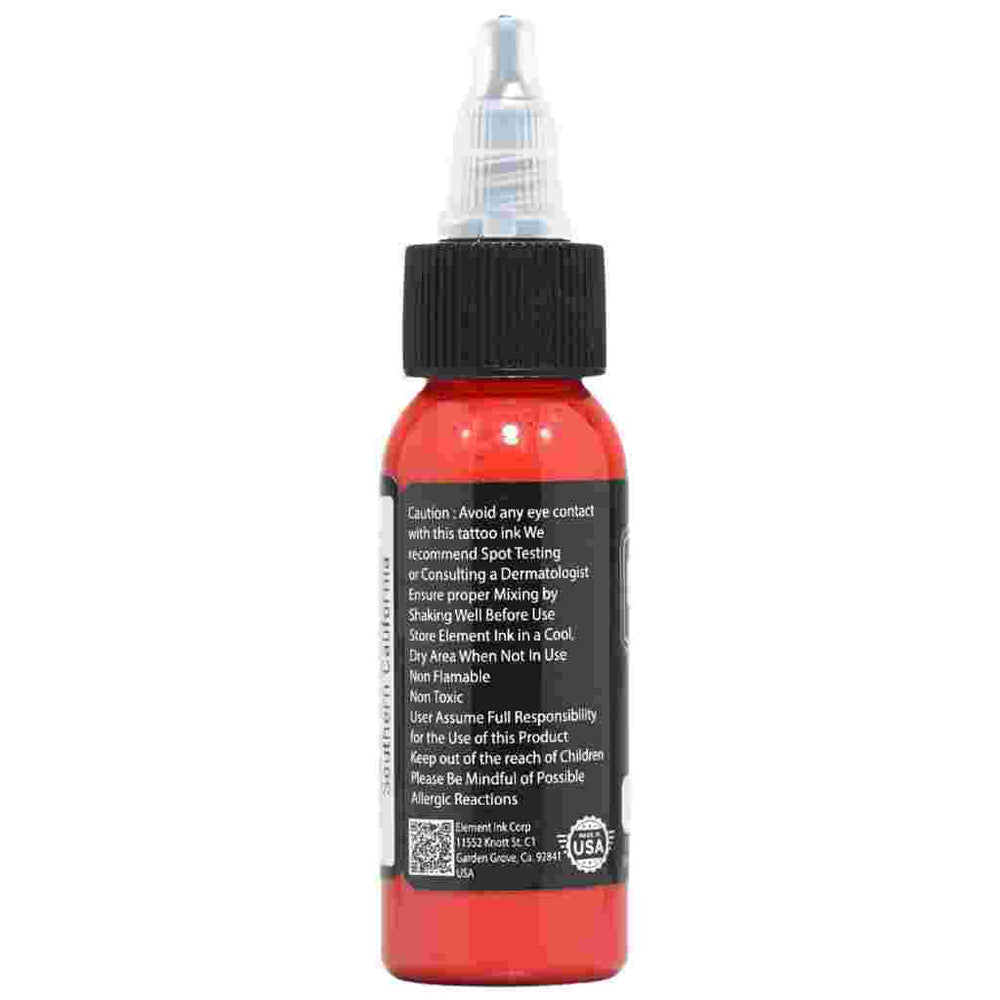 Side view label of Element red Tattoo Ink