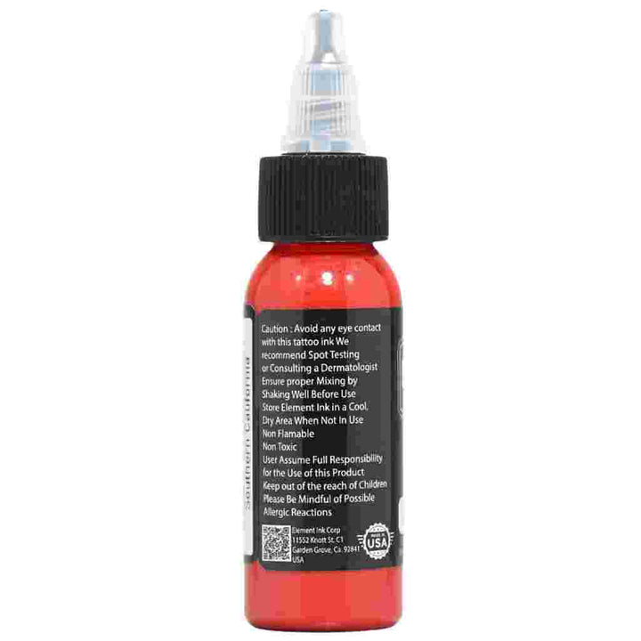Side view label of Element red Tattoo Ink