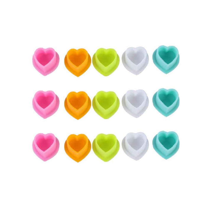 Heart Shaped Silicone Tattoo Ink Cups Mixed 200pcs