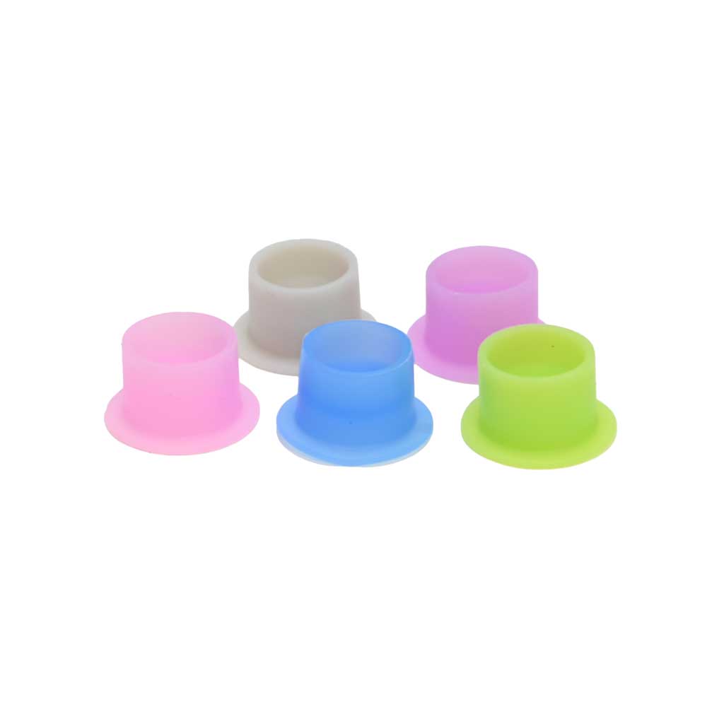 Silicone Tattoo Ink Cups, Round Mixed Colors #12 - 100pcs