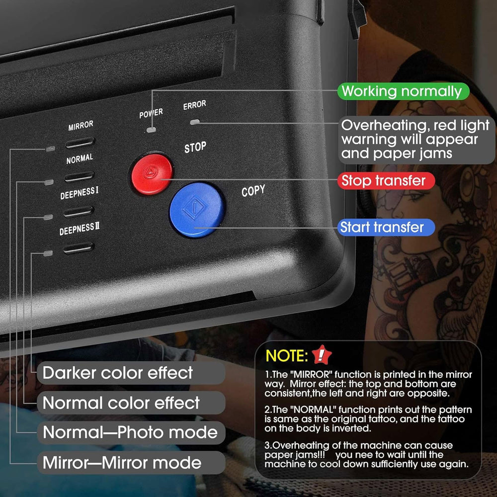 Tattoo Stencil Printer with Thermal Transfer Paper