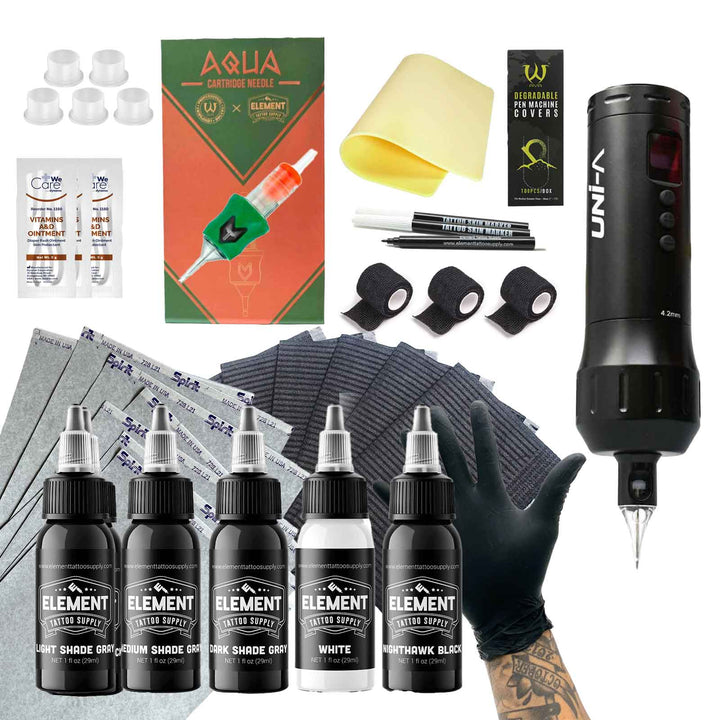 Tattoo Kit Essentials PLUS with UNI-A Tattoo Machine