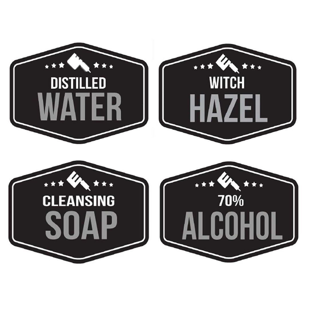 Wash Bottle Label Sticker Pack 12 pcs