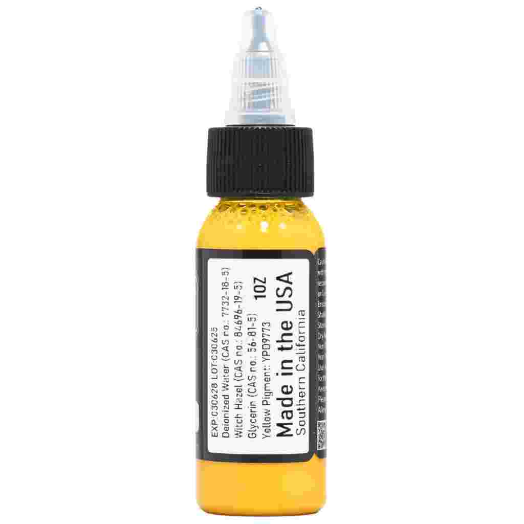 Ingredient label of yellow Tattoo ink