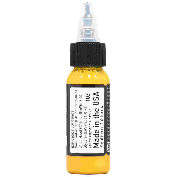 Ingredient label of yellow Tattoo ink