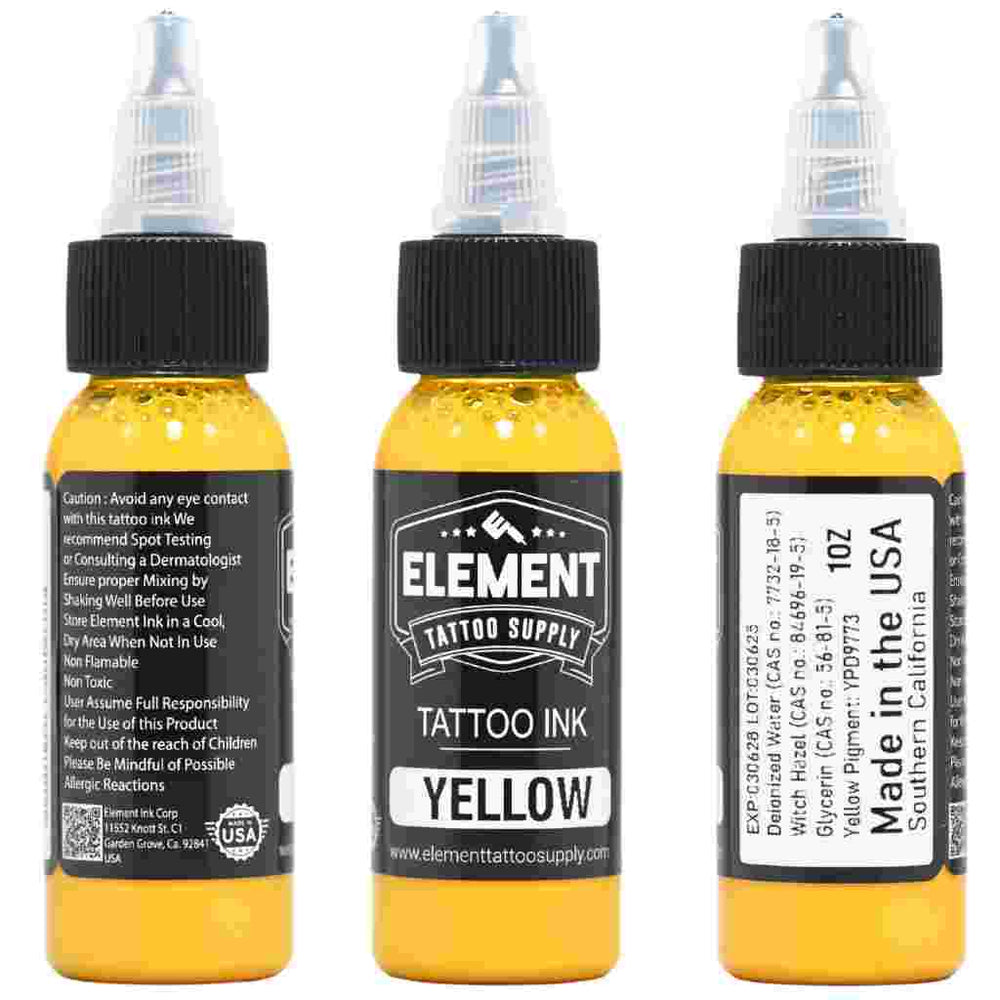 360° view of yellow Tattoo Ink by Element ink