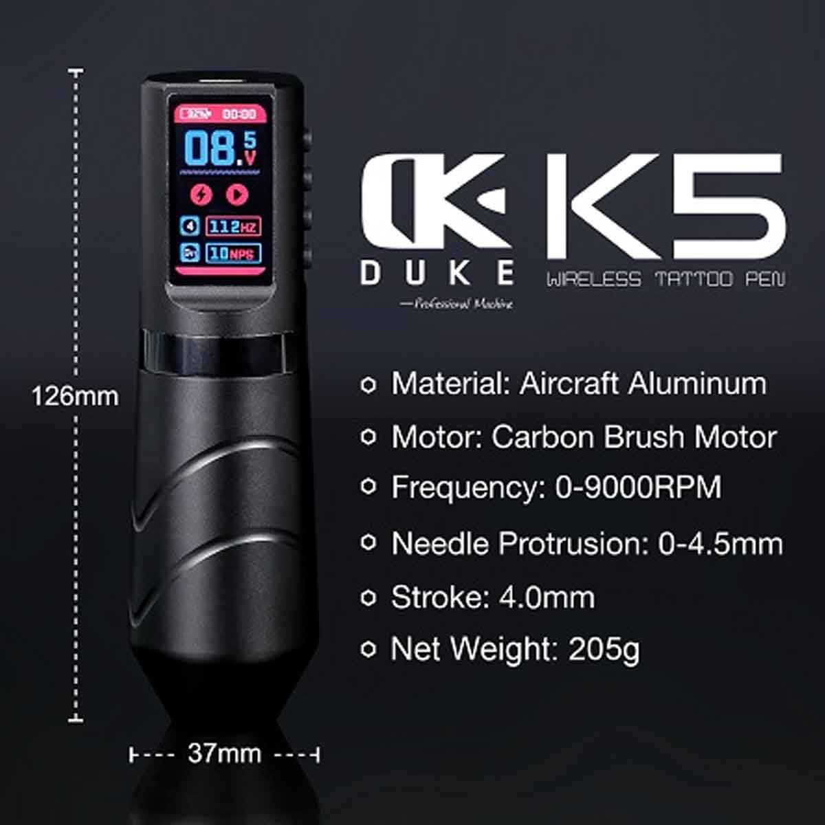 Duke K5 Wireless 4.0mm Tattoo Machine