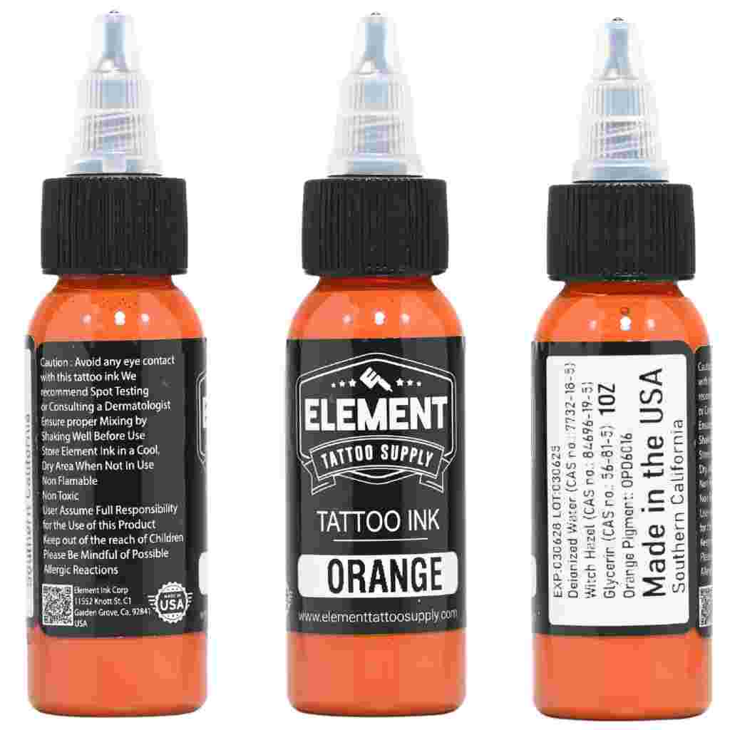 Element orange tattoo ink for shading and color work