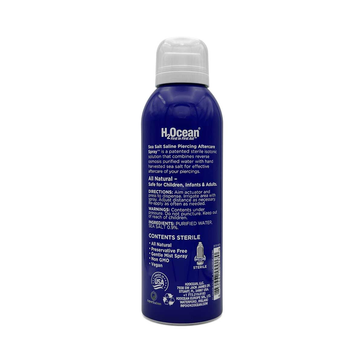 H2Ocean Sea Salt Body Piercing Spray 6 fl oz. - Element Tattoo Supply