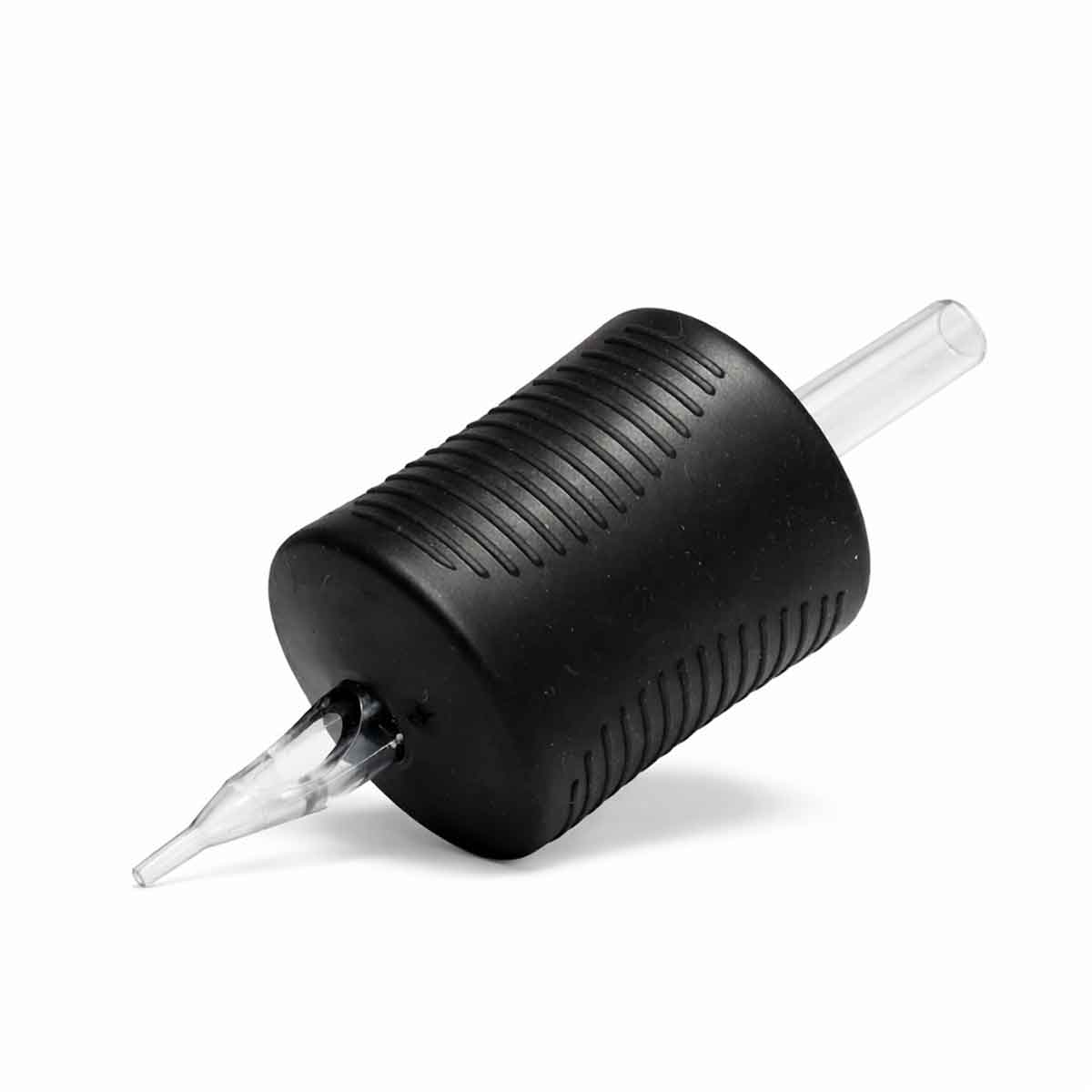Disposable tattoo tube on a white background