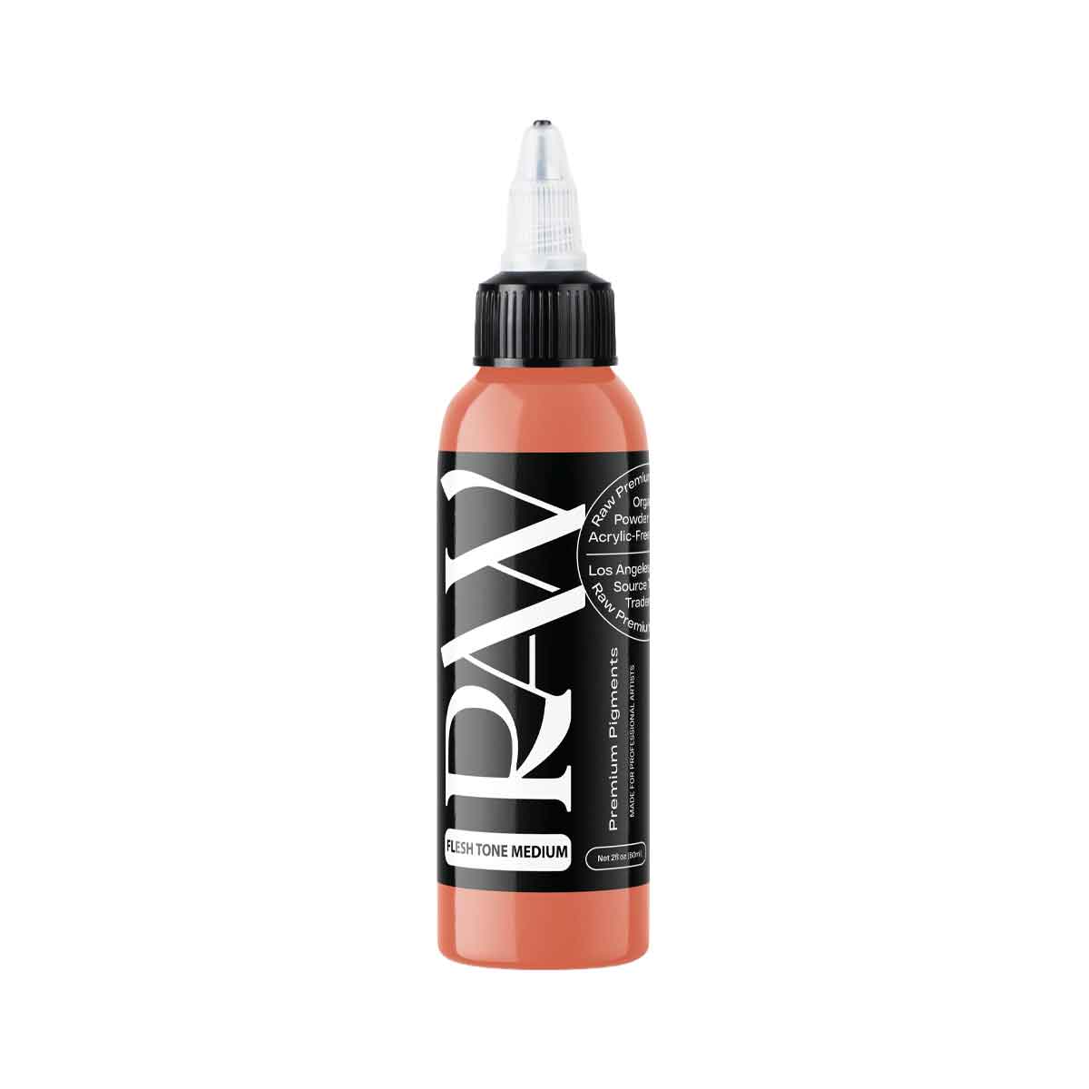 Bottle of RAW Roseberry tattoo ink on a light gray background