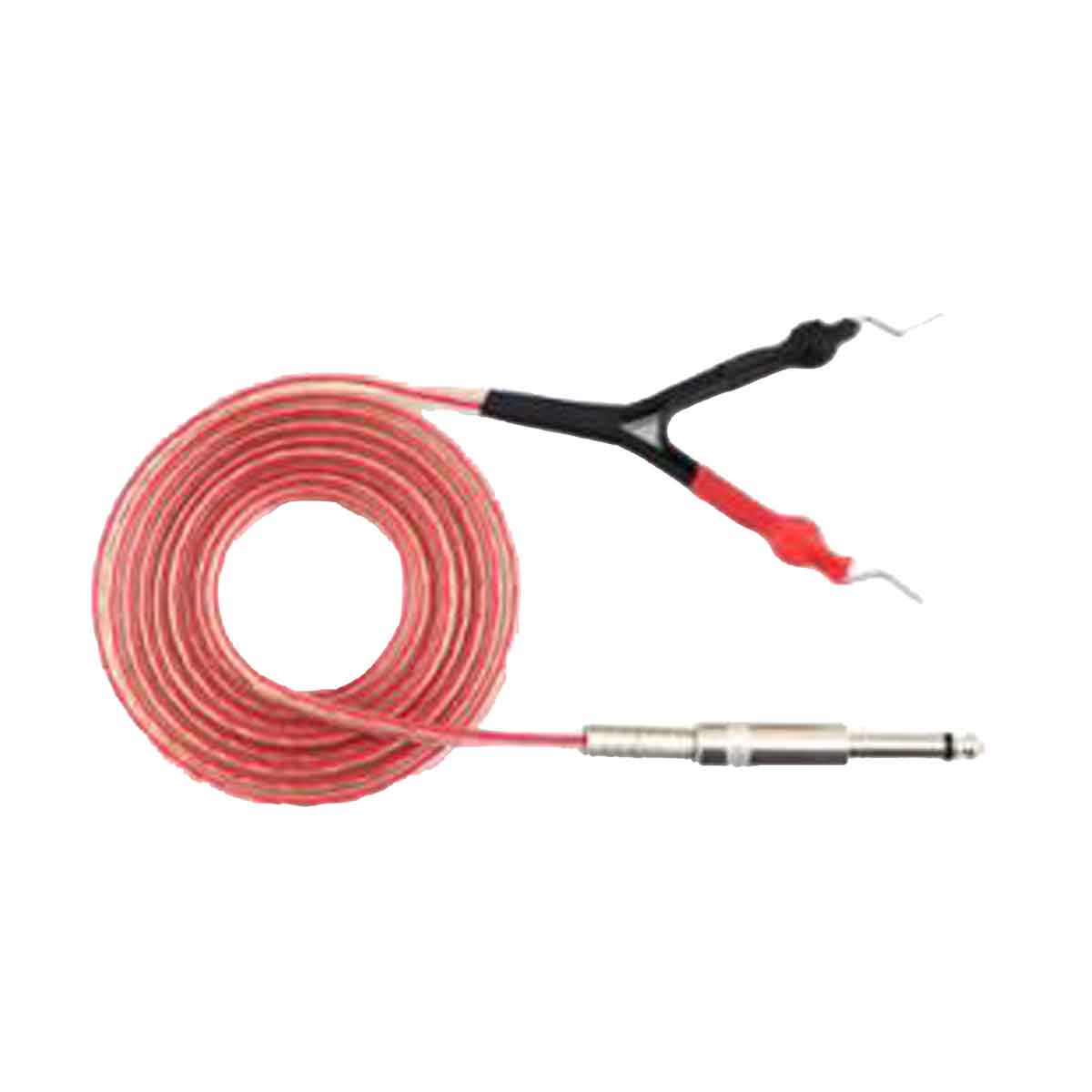 tatto clip cord cable with two connectors on a white background