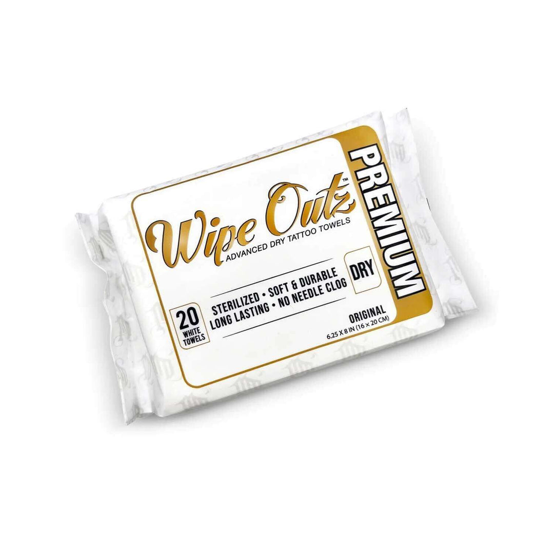 Wipe Outz Premium Dry White Tattoo Towels, 20ct
