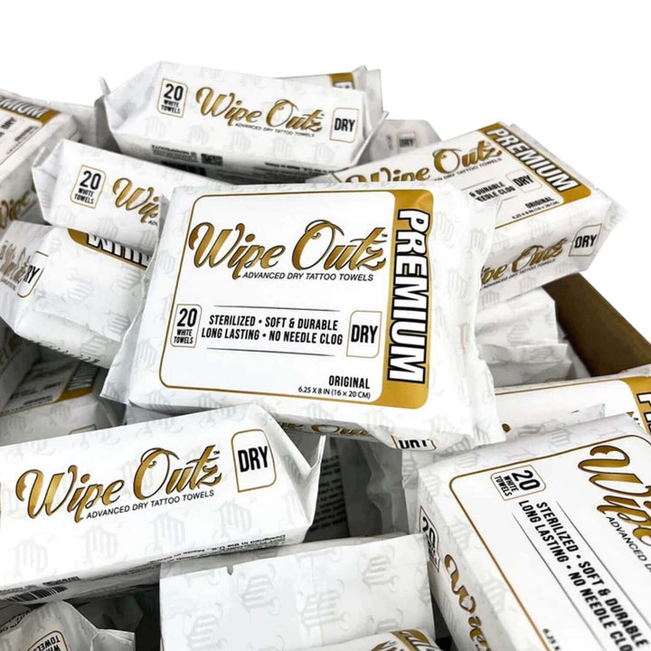 Wipe Outz Premium Dry White Tattoo Towels, 20ct