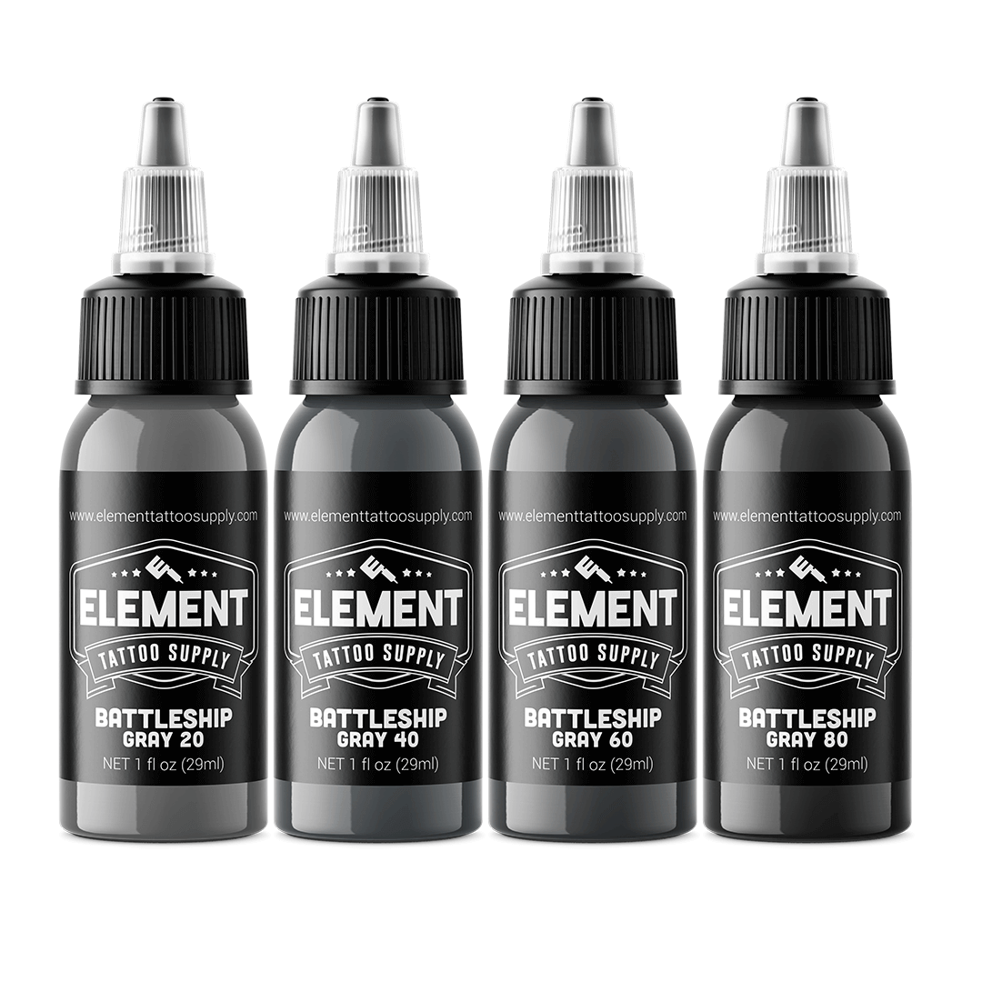 Battleship Gray Tattoo Ink Set - 4 shades