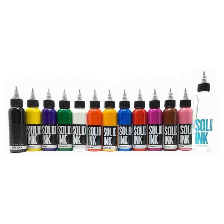 12 Color Set Solid Ink 1 oz