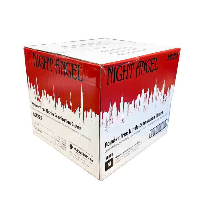 NIGHT ANGEL Black Nitrile Exam Gloves