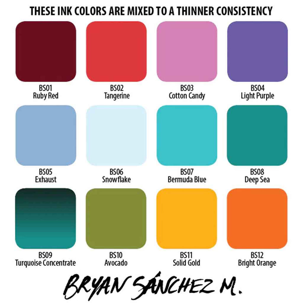 Bryan Sanchez M. Watercolor Ink Set, Eternal Tattoo Ink