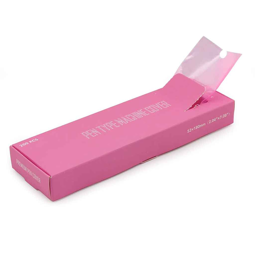 Tattoo Pen Machine Covers 52mm x 180mm 200 Pcs Pink