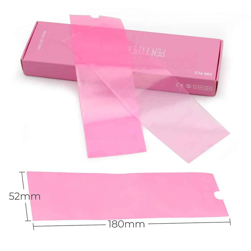 Tattoo Pen Machine Covers 52mm x 180mm 200 Pcs Pink