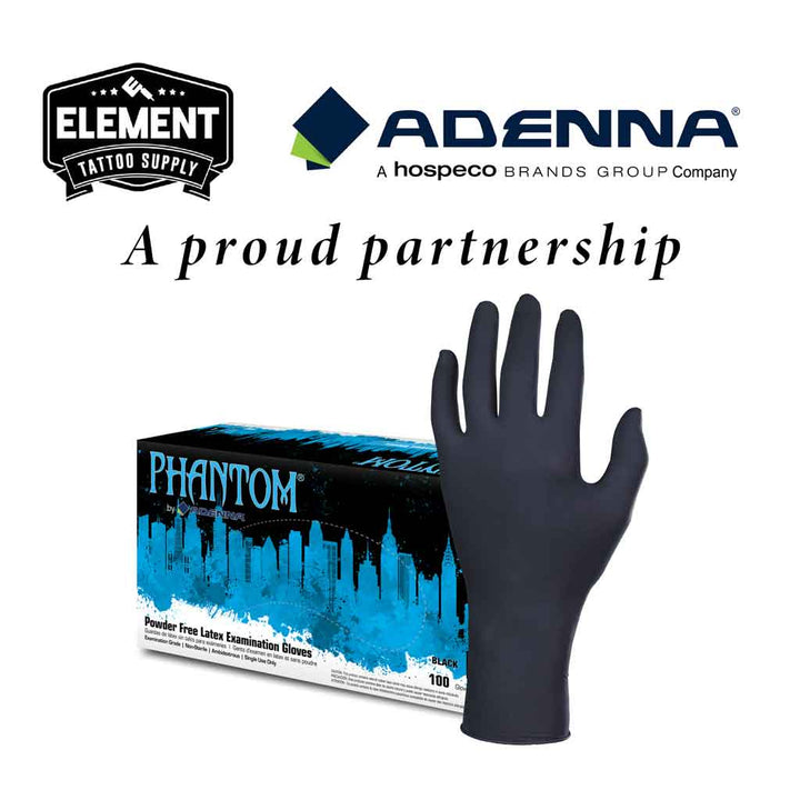 PHANTOM Black Latex Powder Free Exam Gloves, 6 mil